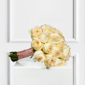 Elegant White Rose Bridal Bouquet