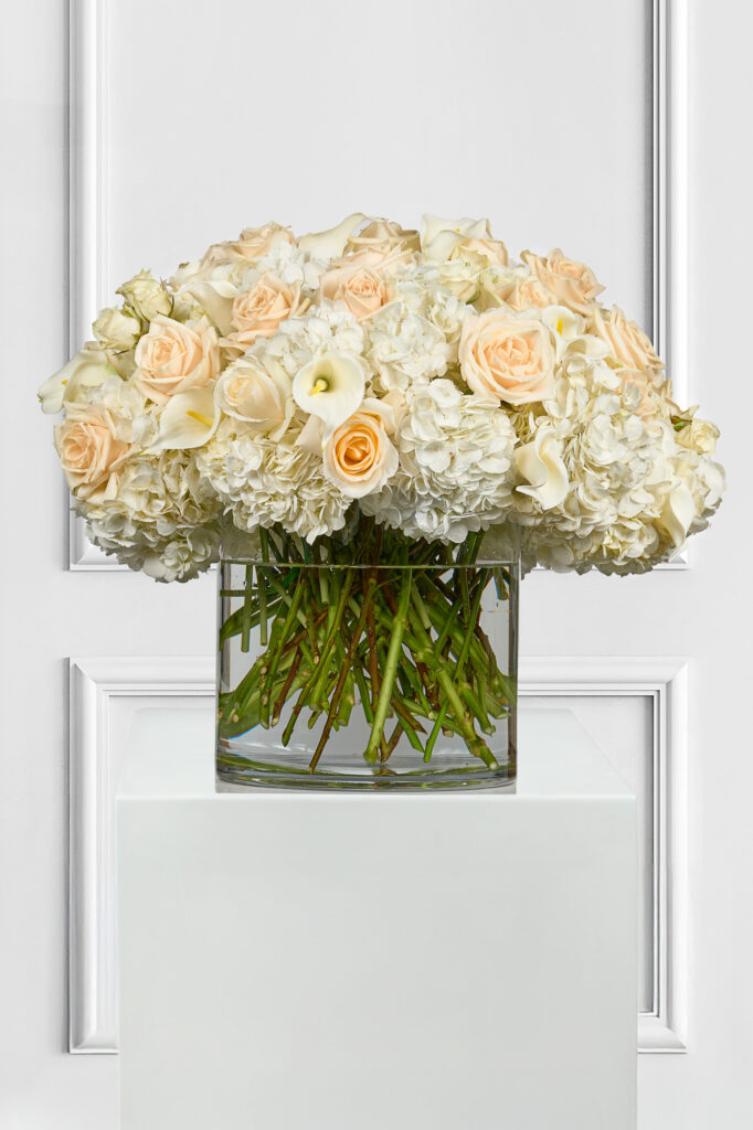 Luxe Cream and White Centerpiece-Velvety Roses