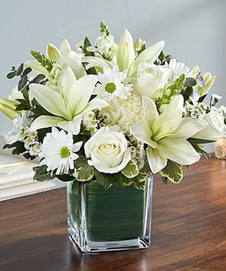 White Condolences Bouquet | Sympathy Flowers Atlanta